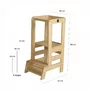 Inaltator Learning Tower Ajustabil, Ajutor de bucatarie MeowBaby  , lemn natur - 5