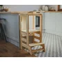 Inaltator Learning Tower Ajustabil, Ajutor de bucatarie MeowBaby  , lemn natur - 6