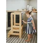 Inaltator Learning Tower Ajustabil cu tabla de scris, Ajutor de bucatarie MeowBaby  , lemn natur - 1