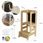 Inaltator Learning Tower Ajustabil cu tabla de scris, Ajutor de bucatarie MeowBaby  , lemn natur - 2
