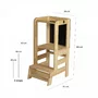 Inaltator Learning Tower Ajustabil cu tabla de scris, Ajutor de bucatarie MeowBaby  , lemn natur - 8
