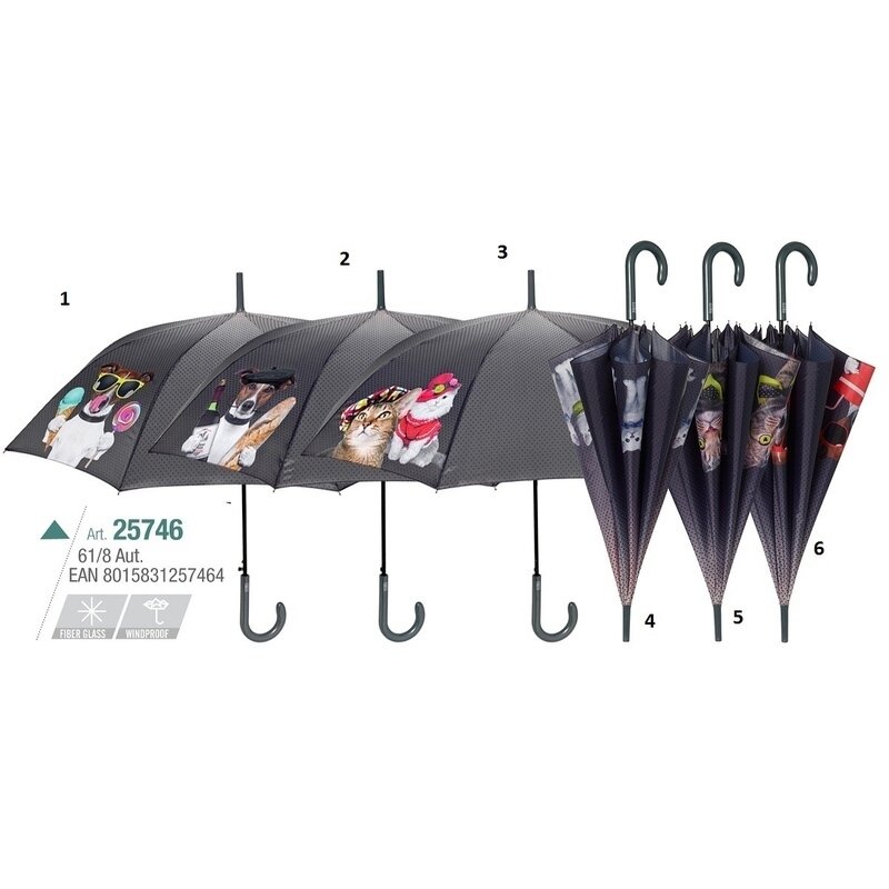 Umbrela automata baston (6 modele animale casa), Perletti