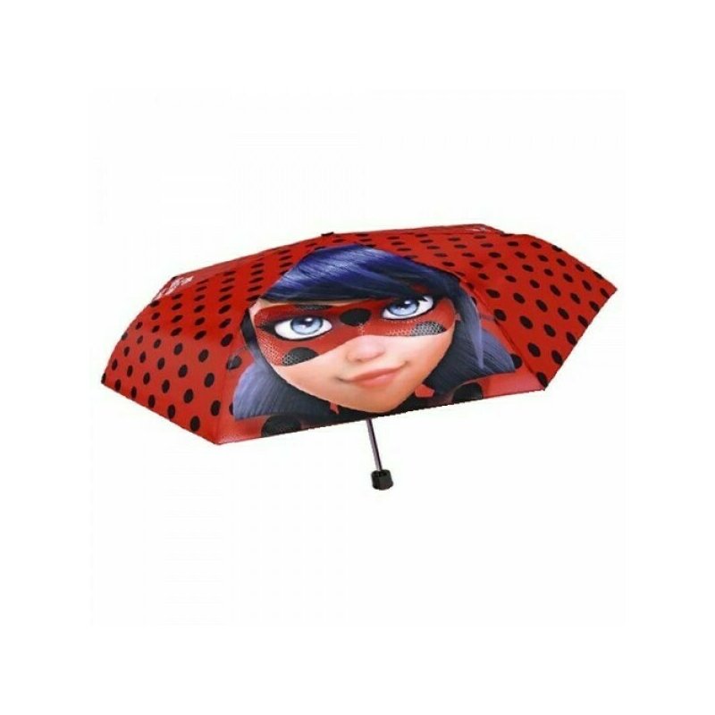 Umbrela manuala 50 cm, Cu inchidere cu siguranta si protectie pentru vant Disney Lady Bug