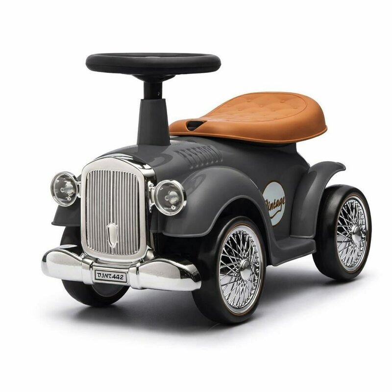 Vehicul ride-on, Baby Mix, Retro, Pana la 25 kg, Cu spatiu de depozitare, 12-36 luni, Grey