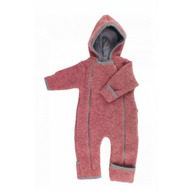 Vintage Red - Overall babywearing din lana merinos organica - wool fleece - Iobio