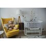 Waldin - Patut pentru copii Rotund 5in1 Natural, cu Sistem de Leganare, Saltele Incluse, Transformabil, Co-Sleeper, Tarc de Joaca, Masa si Scaun pentru Activitati - 6