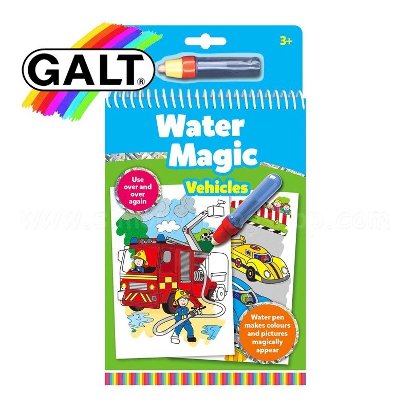 Galt - Carte de colorat Water Magic, Vehicule