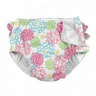 White Zinnia 18 luni - Scutec fete SPF 50+ pentru inot (cu volanase) Green Sprouts by iPlay