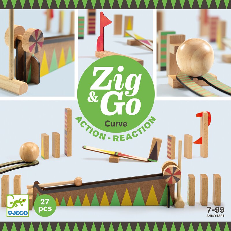 Djeco - Zig and Go , set de constructie cu 27 piese, Bila cea mai mare