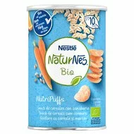 Snack cereale Nestle NaturNes BIO NutriPuffs cu morcov 35g, 10 luni+