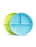 Munchkin Farfurie Stay Put, Cu Ventuza, Compartimentata, Set 2 Buc., 6L+