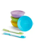 Munchkin Set De Masa, Love-A-Bowls, 4 Boluri Cu Capac + 2 Lingurite, 4L+
