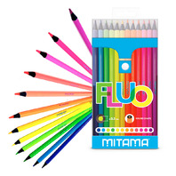 Creioane colorate Mitama lacuite rotunde Reciclabile 3.3mm, 12 culori