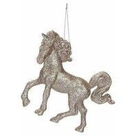 Decoratiune brad Unicorn auriu 13cm