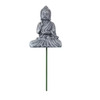 Decoratiune Gradina Figurina Buddha, polirasina, 12 cm, Gri
