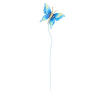 Decoratiune gradina Fluture pe bat, metal, 60x15 cm, Albastru