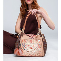 Geanta Tote  cu manere lungi, impletite Anekke Menire Tribe, 34/25/14cm