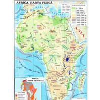 Harta fizica Africa.Harta fizica Australia pliata