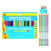 Creioane colorate Mitama lacuite ergonomice triunghiulare 3.3mm,36 culori, 6 metalice