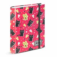 Agenda mare cartonata cu elastic OHMYPOP Pisicute
