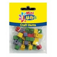 Art & Craft Set de margelute de lemn patrate, 35 buc
