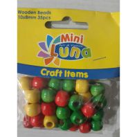 Art & Craft Set de margelute de lemn tubulare, 35 buc