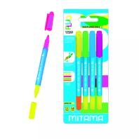 Carioci colorate Mitama cu doua capete 4 buc, FLUO