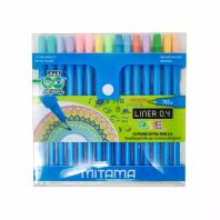 Carioci colorate Mitama de precizie cu varf subtire 0.4, 15 buc, PASTEL
