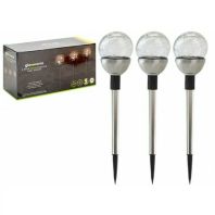 Decoratiune gradina Lampa solara Globuri, Set 3, 8cm x 8cm x 38cm