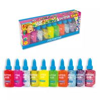Lipici cu Sclipici Lavabil Mitama 10 buc Non Toxic pentru Decoratiuni 37 ml, hartie/textil