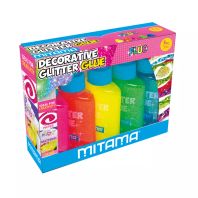 Lipici cu Sclipici Lavabil Mitama 5 buc Non Toxic pentru Decoratiuni 37 ml, hartie/textil