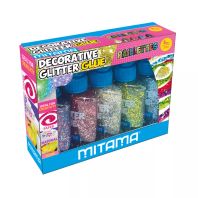 Lipici cu Sclipici Mitama PASTEL, 5 buc, Lavabil, Non Toxic pentru Decoratiuni 5x37 ml, hartie/textil/slime