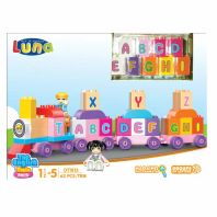 LUNA BLOCKS Trenul cu litere,  47X30X9CM,  62 piese