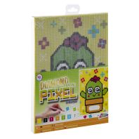 Pictura cu diamante Pixel Cactus, 20x15cm