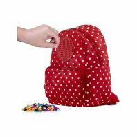 Pixie Rucsac rosu cu buline roz