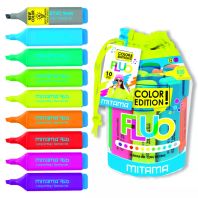 Set 9 + 1 Markere Mitama, 5mm, Fluorescent, 9 culori + 1 efect de creion