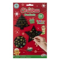 Set creativ de razuit 9 ornamente de Craciun, sabloane si instrument, 26x16 cm