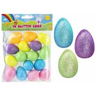Set oua de Paste decorative cu sclipici 4cm 16 buc