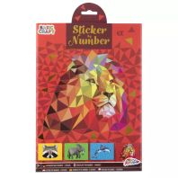 Stickere pe numere A4-4 planse: LEU, DELFIN, ELEFANT, RATON