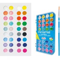 Super Set Aquarelle Mitama Metalice si Luminoase 36 de culori + Pensula