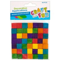 Set creativ - Cuburi lemn colorate 49buc