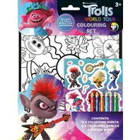 Set De Colorat Trolls 2 cu 8 Planse De Colorat si Stickere