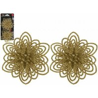 Set decoratiune Craciun cu clema - auriu - 10cm