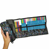 Super Set Mitama Roll-up GEOMATRICAL Pixuri colorate  + Penar detasabil echipat cu 25 piese: 17 pixuri, 4 pixuri cu gel, 4 markere cu doua capete