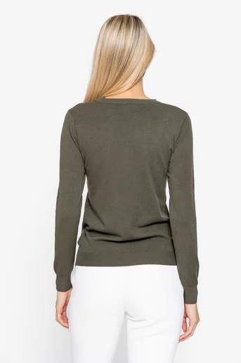 Bluză basic tricotată kaki BDP1007