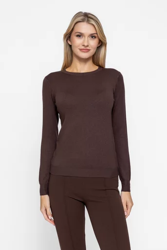 Bluză basic tricotată maro BDP1007