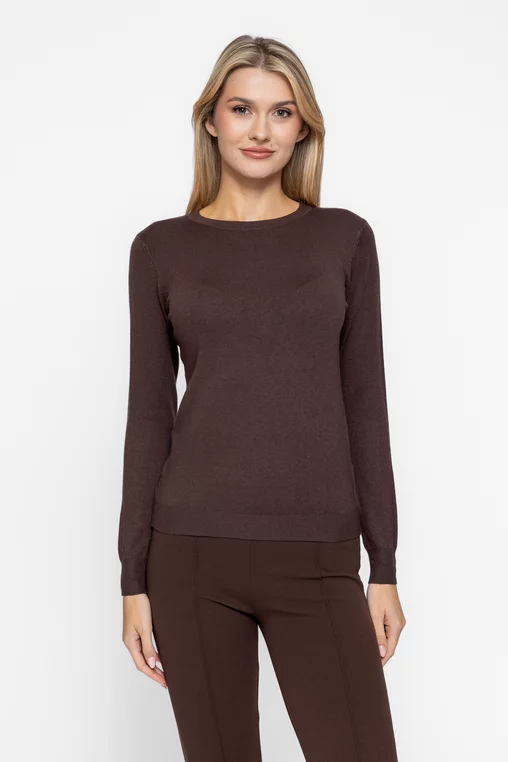 Bluză basic tricotată maro BDP1007 thumbnail picture - 