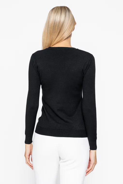 Bluză basic tricotată neagră BDP1007 thumbnail picture - 