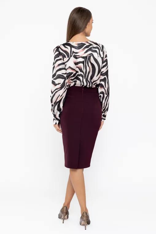 Bluză Caramel voal satinat cu decolteu în v B4539 thumbnail picture - 