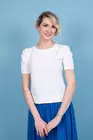 Bluza casual cu manecile bufante ivory B4314 thumbnail picture - 